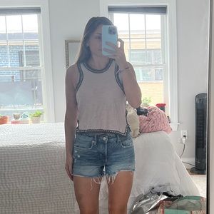 NOWT Free People Crochet Trim Tank Top